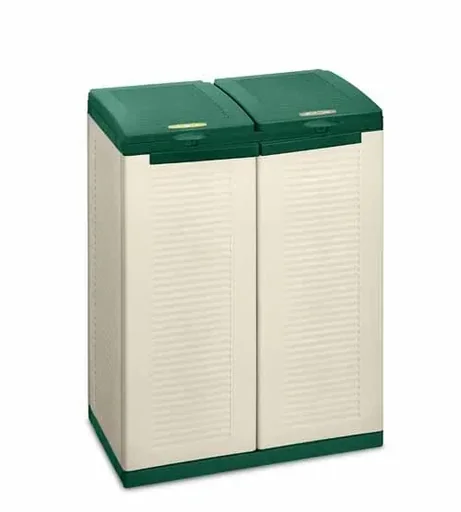 "Ecocab 2 -Green double waste separation system for weather-protected indoor and outdoor use image"