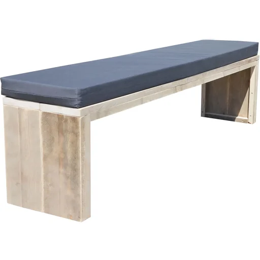 "Assembly package garden bench Daan scaffolding wood 220 cm including water and dirt-repellent cushion image"
