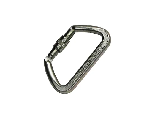 "Locking carabiner made of steel, breaking load 70 kilonewtons (7140 kg) image"