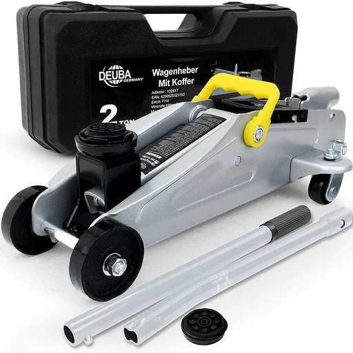 "Hydraulic car jack with box - 2 ton lifting weight image"