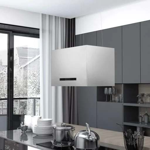 "Flat hood with touch sensor LCD 55 cm stainless steel image"