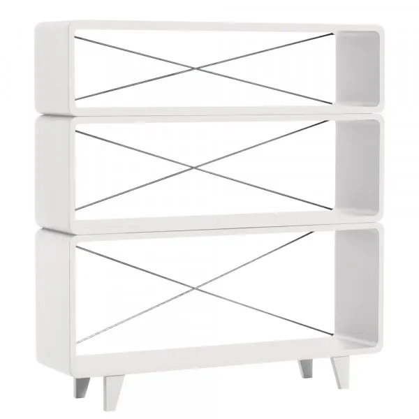"Laurette bookshelf Millefeuille, Color: white image"