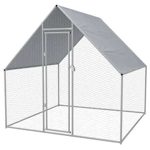 "Outdoor chicken coop 2x2x1.92 m galvanized steel image"
