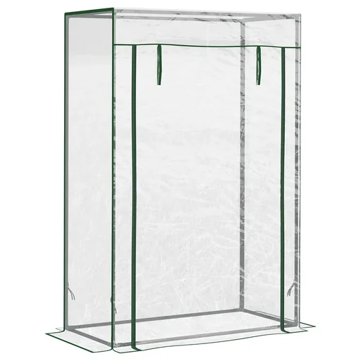 "Greenhouse cold frame tomato greenhouse with roller shutter steel PE transparent 100 x 50 x 149 cm image"