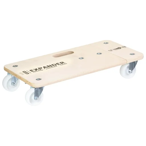 "Transport aid MM 1331, 59-86 x 29 x 11 cm extendable, hard castors Ø 75 mm, roller bearings, birch FSC®, load capacity 200 kg image"