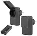 Set of 2 wireless sockets for outdoor use with remote control
