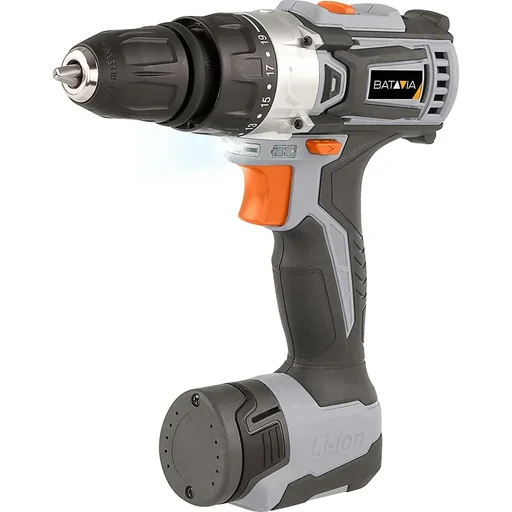 "MAXXSERIES 12V LI-ION CORDLESS DRILL REMOVABLE 10MM DRILL HEAD + 1/4'' HEX INCLUDES 2x 1.5AH BATTERY image"