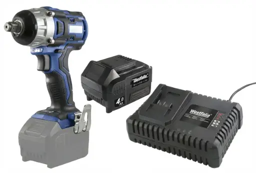 "Impact wrench 18 V Li-ion ASS18BL-4K + battery 18 V Li-Ion 4.0 Ah A4AH18 and quick charger ASLG 18 V Li-Ion, 4.0 Ah image"