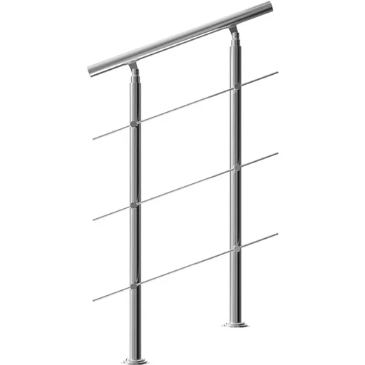 "Handrail stainless steel 80cm 3 struts image"