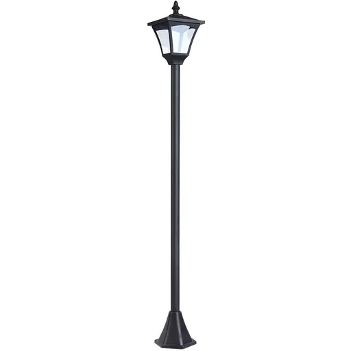 "Garden Lantern Solar Lantern 10 Lumen Black H120cm image"