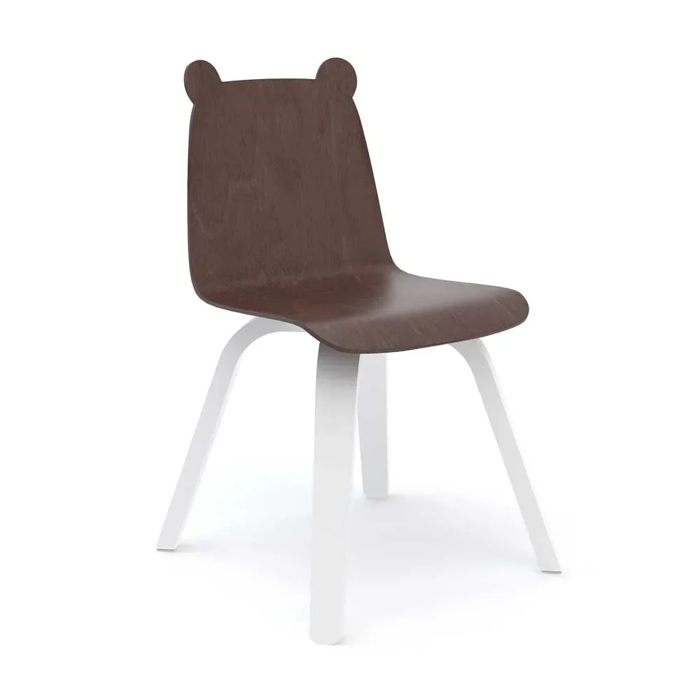 Oeuf children's chair bear walnut with white
