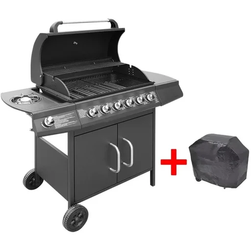 "Gas grill 6+1 cooking zone black image"