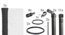 Chain link fence as a complete fence set, for setting in concrete, anthracite metallic, height 125 cm, length 25 m