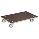Transport aid MM 1146, 78 x 49 x 15 cm, soft castors Ø 100 mm, roller bearings, Maxigrip FSC® plate, load capacity 500 kg