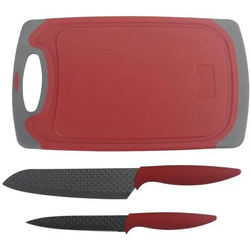 "2-piece knife set with cutting board - Black image"