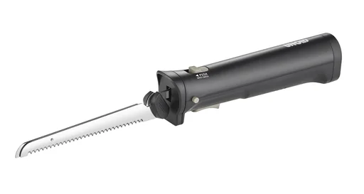 "Cordless electric knife, 3-piece with 2 stainless steel interchangeable blades image"