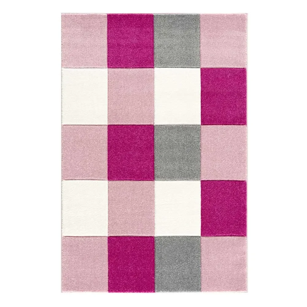"Livone children's carpet patchwork pink, Carpet size: 160 x 230 cm image"