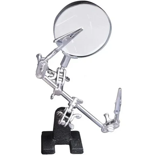 "Tool soldering aid third hand with magnifying glass 5x65mm image"