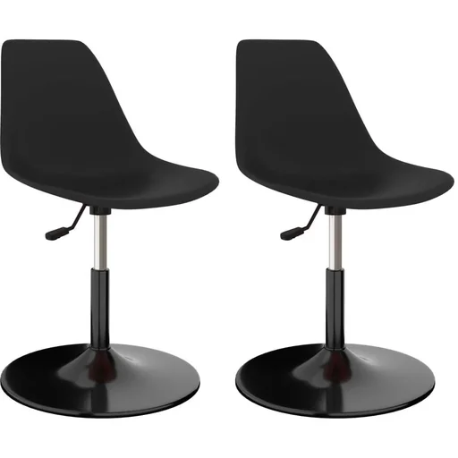 "Dining room chairs, swivel, 2-piece, black PP image"