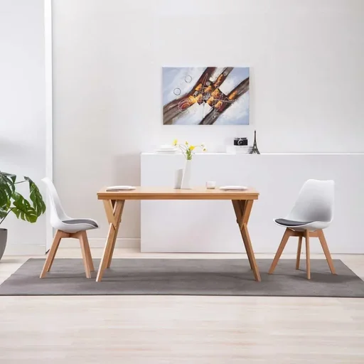 "Dining room chairs 2-seater faux leather white and black image"