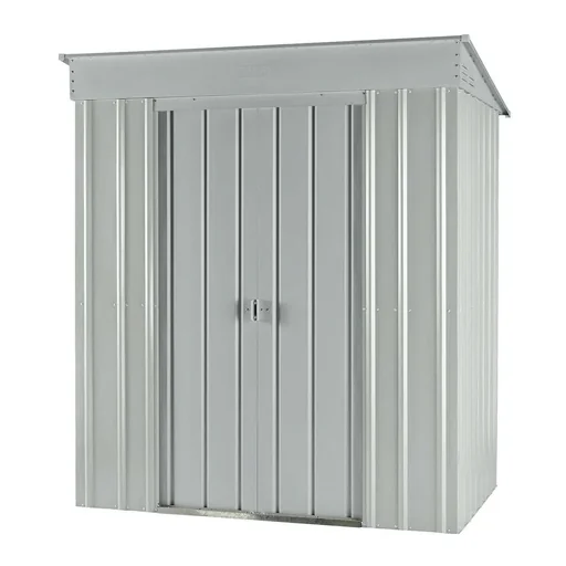"Tool shed pent roof Skillion 64, Silver Metallic image"