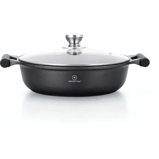 "Herenthal Wide Casserole / Sauté Pan - Marble Coating - with Glass Lid - 32cm image"