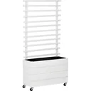 Flower box with wheels - Climbing wall - White - 76 x 30 x 155 cm