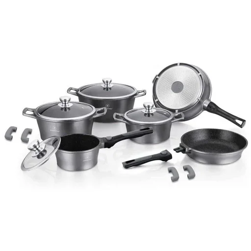 "Herenthal 14-piece frying pan - marble coating - silver image"