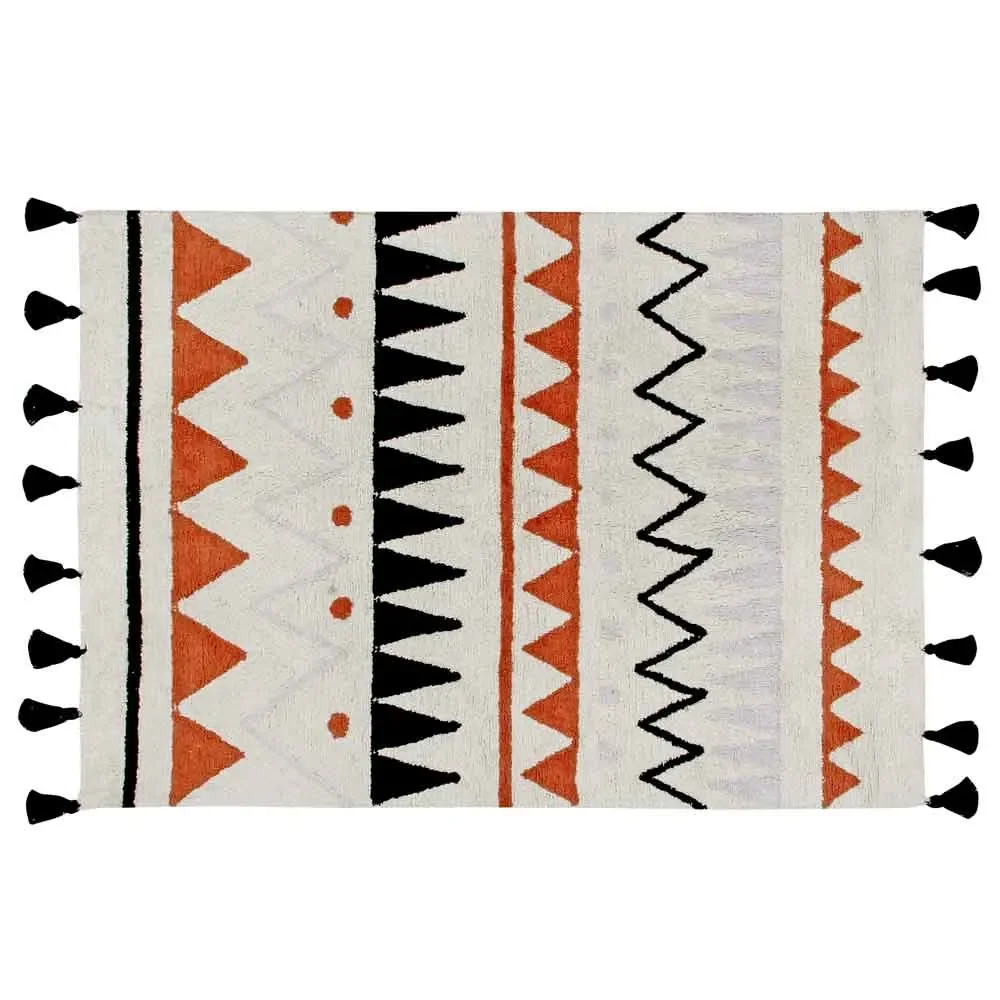 "Lorena Canals carpet aztec pattern natural terraca, Size: 140 x 200 cm image"