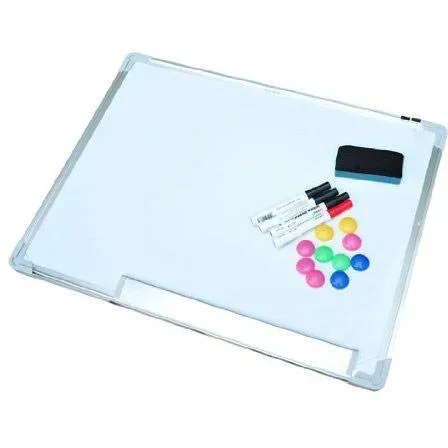 "Whiteboard magnetic board with aluminum frame including accessories 60x45 cm image"