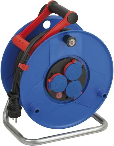 "Cable reel Garant IP44, diameter 290mm, special plastic, 3 x 230V socket, 25m RN cable image"