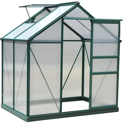 "Greenhouse with roof hatch - polycarbonate casing - 183 x 122 x 213 cm image"