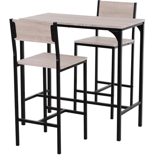"Bar table with 2 chairs image"