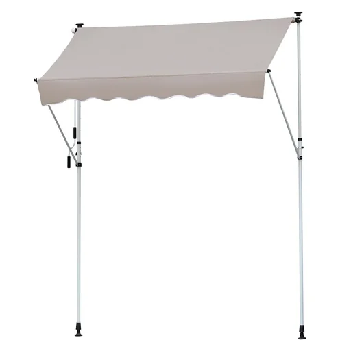 "Awning clamp awning sun protection folding arm hand crank balcony aluminum cream white 3x1.2cm image"