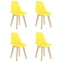 Dining table chairs 4 in plastic yellow