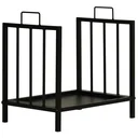 Firewood rack Firewood stand with two handles Fireplace tools 50 kg load capacity Firewood rack Fireplace tool Metal Black