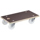 Transport aid MM 1143, 57.5 x 30 x 15 cm, hard castors Ø 100 mm, roller bearings, Maxigrip FSC® plate, load capacity 500 kg