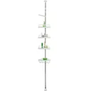 Telescopic shower shelf - stainless steel - 155-304cm + towel rail