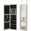 Mirror with lighting and jewelry cabinet