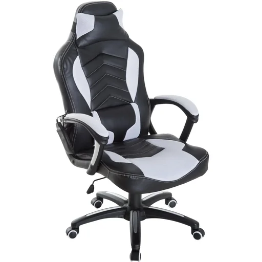 "Office chair gaming chair with massage and heat function black and white image"