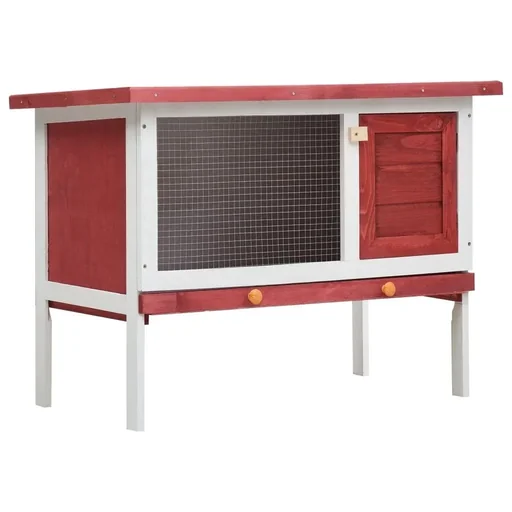 "Outdoor rabbit hutch with 1 hutch image"