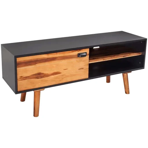 "TV cabinet 120x35x50 cm solid acacia wood image"