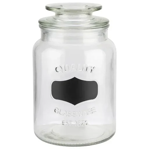 "Storage jar with labeling field - glass container with 1 L image"