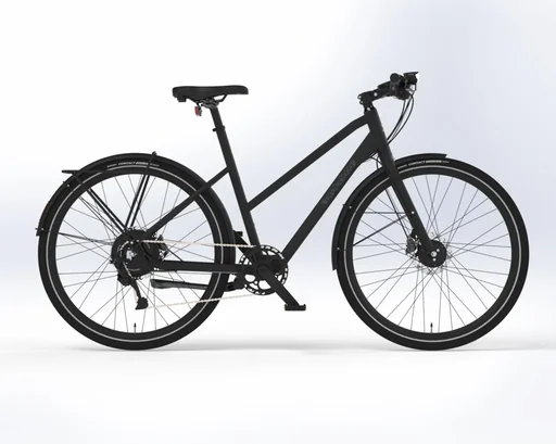 "Women's City E-Bike 28 inches, frame height 52 cm, 8-speed derailleur, black, URBANICER 21.EMU.10 image"