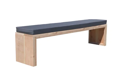 "Douglas wood garden bench 220 cm including water and dirt-repellent cushion anthracite image"