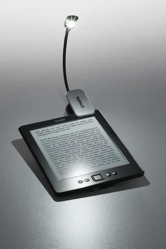"LED Booklight - reading light with clamp holder, including batteries image"