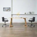 Dining room chairs 2-seater fabric dark grey