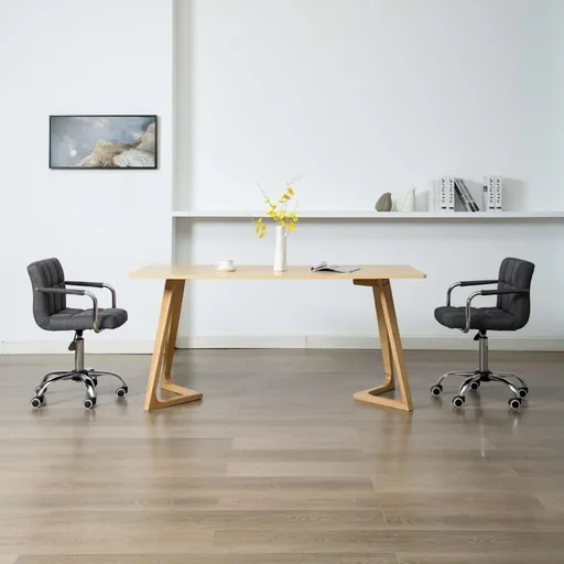 "Dining room chairs 2-seater fabric dark grey image"