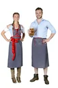 Set of 2 aprons, one for HIM & HER, grey/red, one size