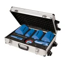 12-piece diamond core bit set Ø 38, 52, 65, 107, 117 and 127 mm.